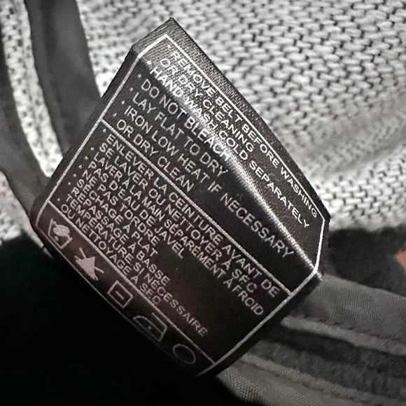 BB DAKOTA | Black Gray Belted Wrap Sweater Coat Wool Blend Katia | Medium - Picture 12 of 12